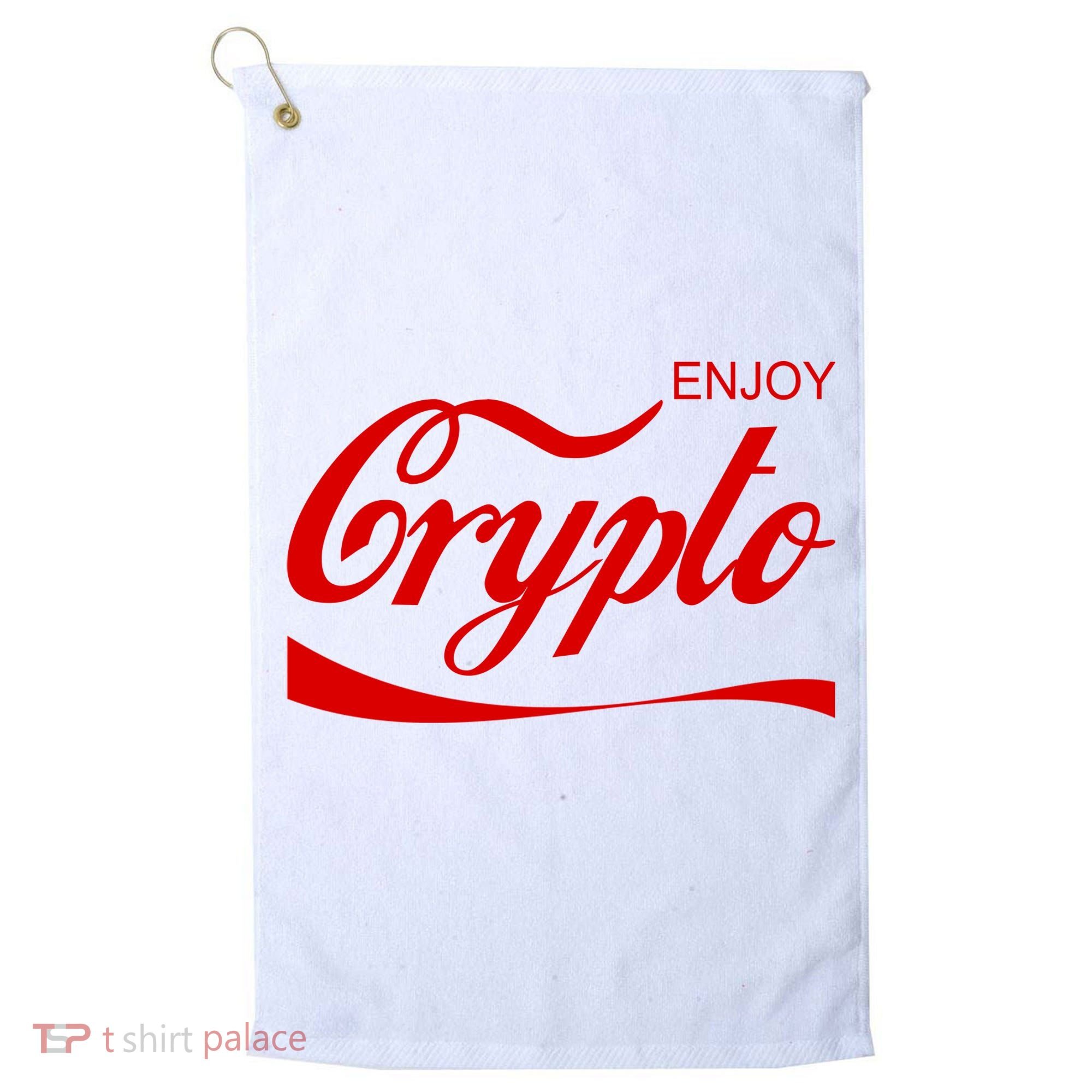 Enjoy Crypto Retro Cryptocurrency Bitcoin Golf Towel