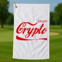 Enjoy Crypto Retro Cryptocurrency Bitcoin Golf Towel thumb 1