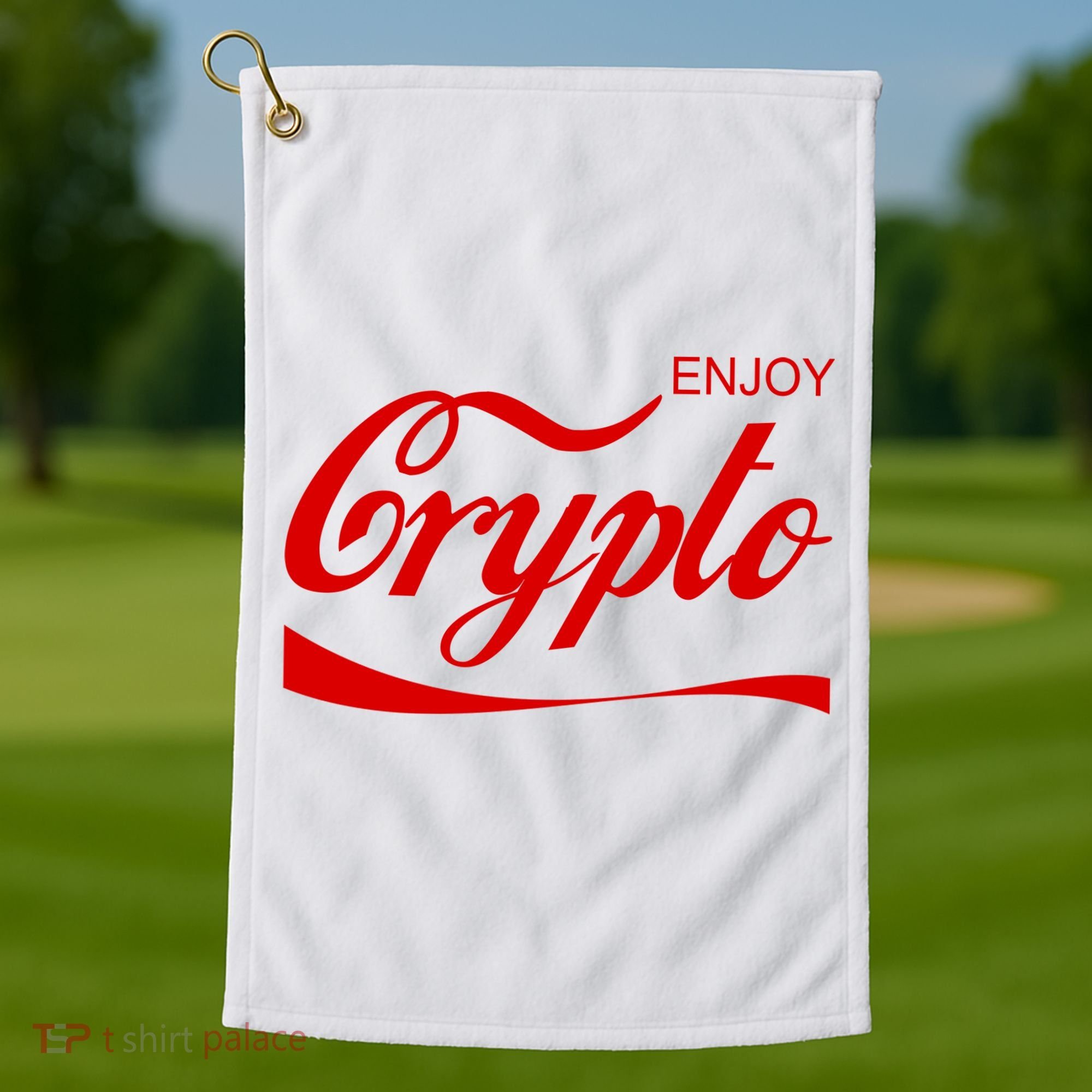 Enjoy Crypto Retro Cryptocurrency Bitcoin Golf Towel