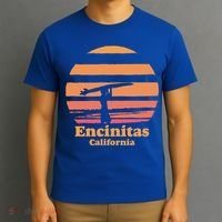 Encinitas California Retro Surf Vintage Surfing Sun 70's Gift T-Shirt thumb 3