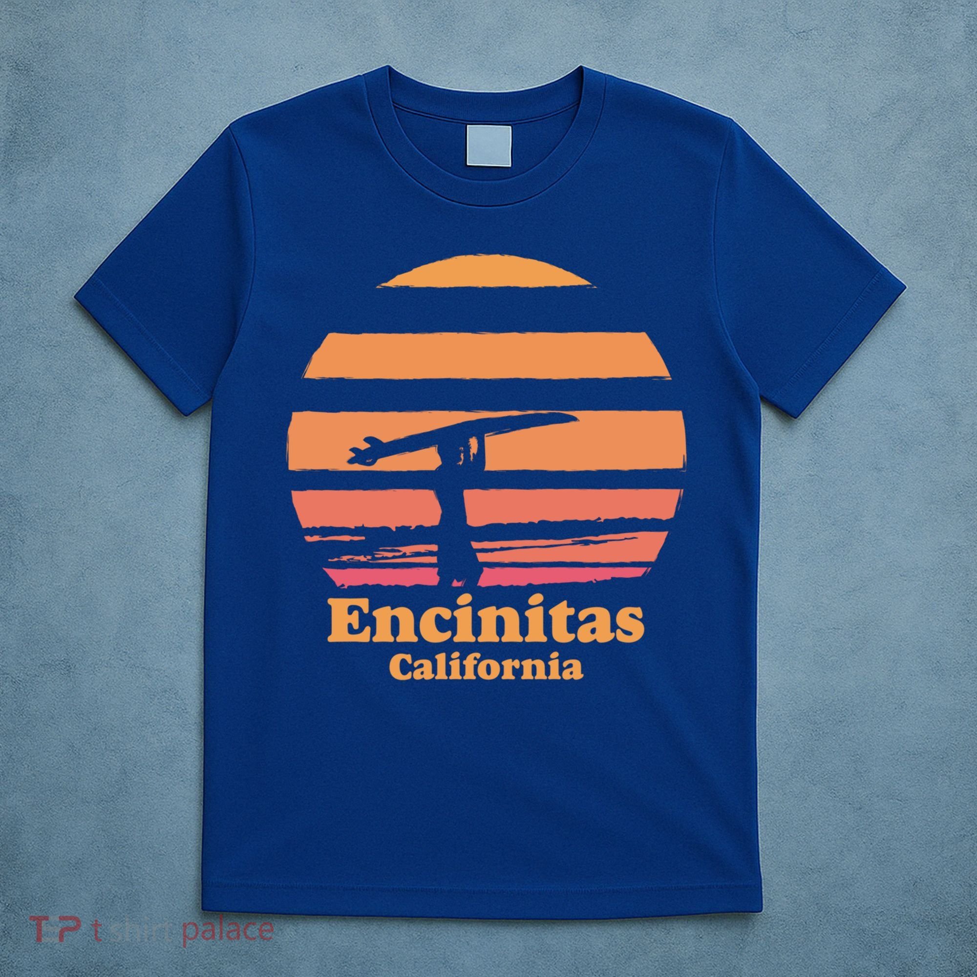 Encinitas California Retro Surf Vintage Surfing Sun 70's Gift T-Shirt
