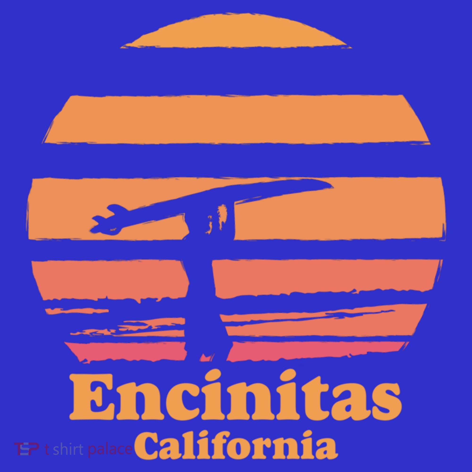 Encinitas California Retro Surf Vintage Surfing Sun 70's Gift T-Shirt