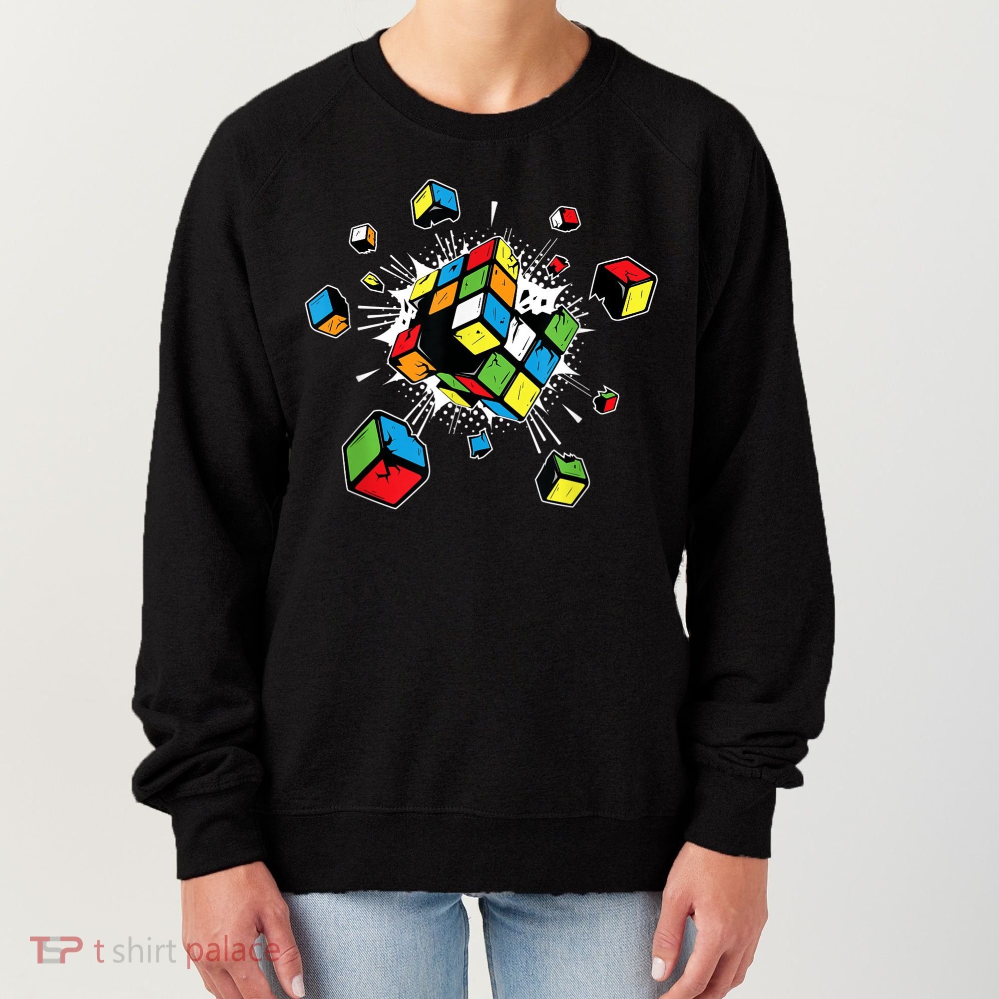 Exploding Cube Speed Cubing Puzzle Master Women's Sweatshirt