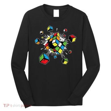 Exploding Cube Speed Cubing Puzzle Master Long Sleeve Shirt
