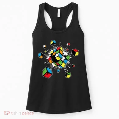 Exploding Cube Speed Cubing Puzzle Master Women's Tank Top