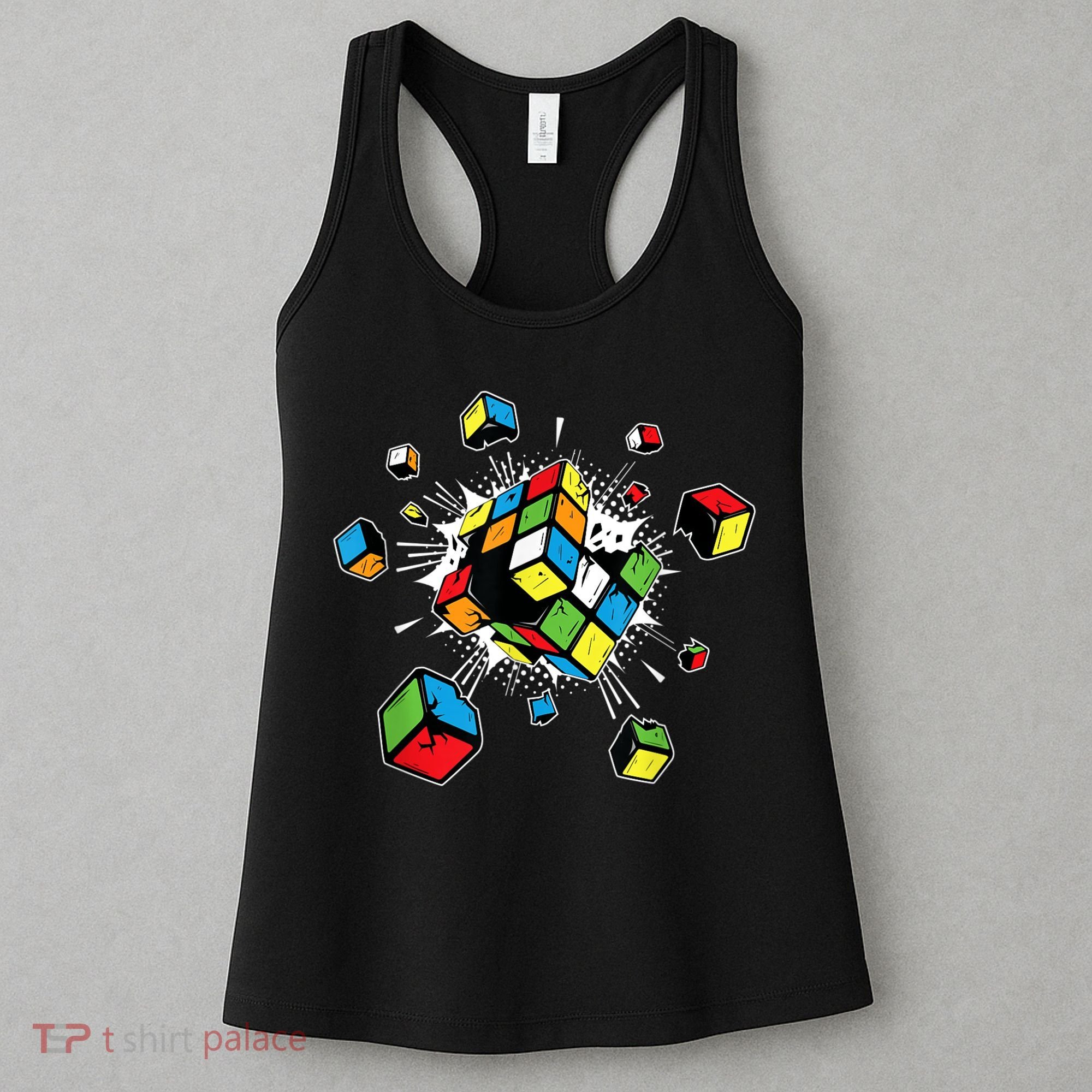 Exploding Cube Speed Cubing Puzzle Master Women's Tank Top