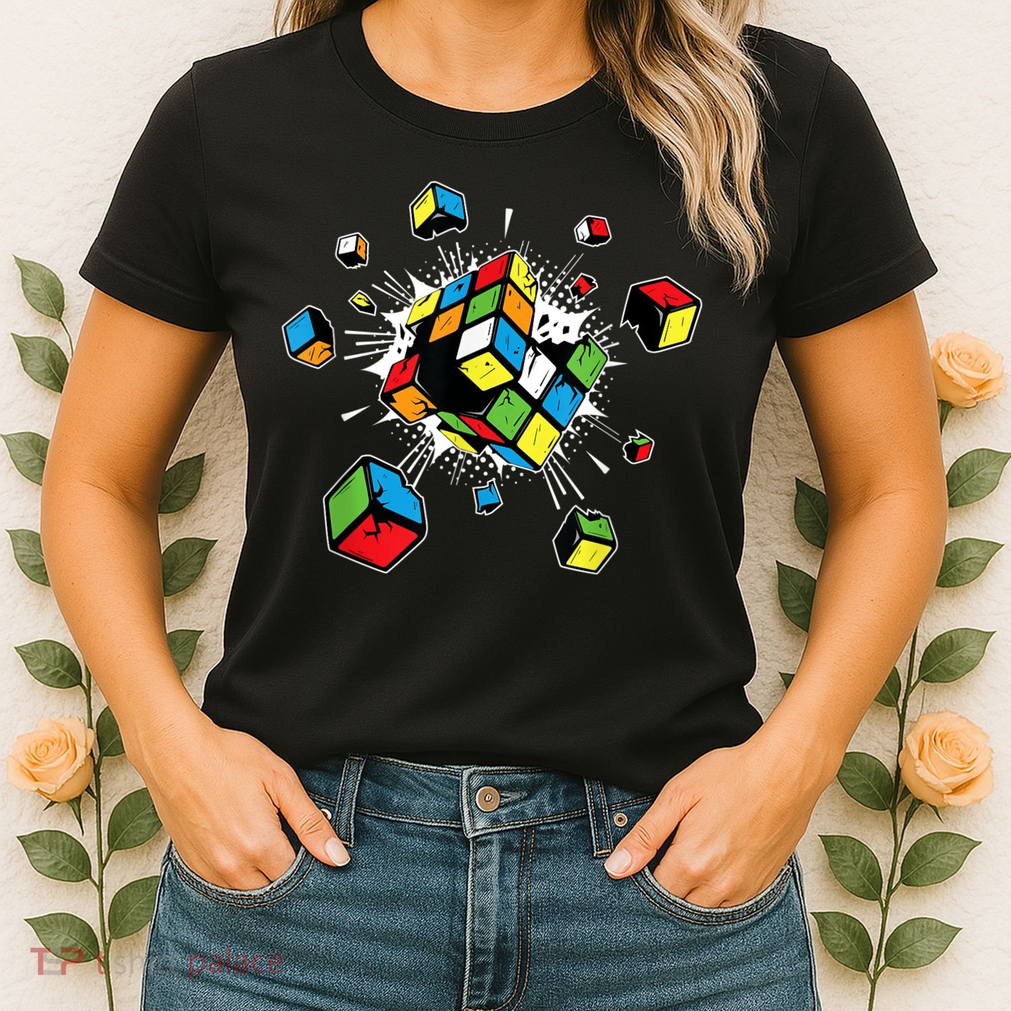 Exploding Cube Speed Cubing Puzzle Master Women's T-Shirt