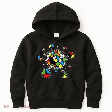 Exploding Cube Speed Cubing Puzzle Master Kids Hoodie