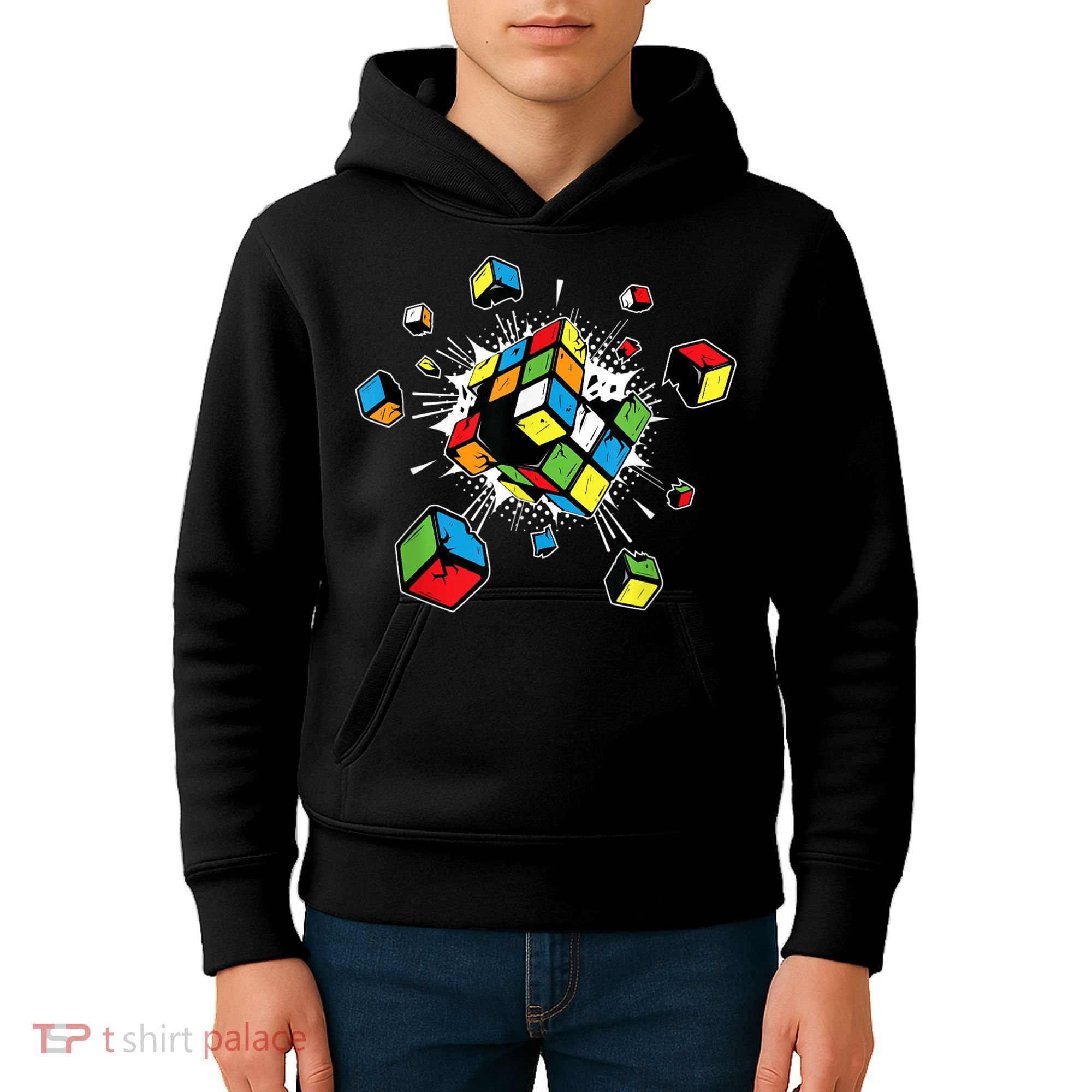 Exploding Cube Speed Cubing Puzzle Master Kids Hoodie