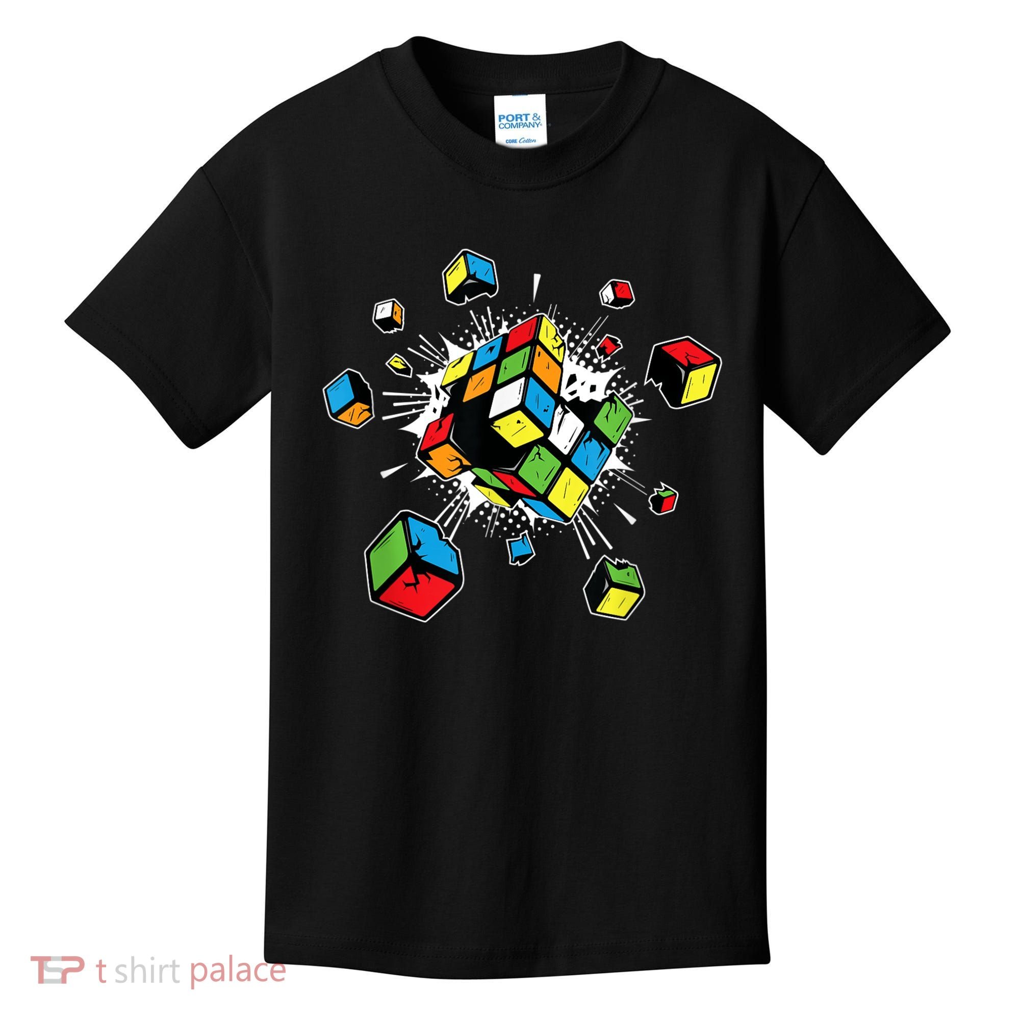 Exploding Cube Speed Cubing Puzzle Master Kids T-Shirt