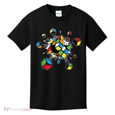 Exploding Cube Speed Cubing Puzzle Master Kids T-Shirt