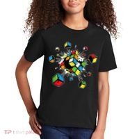 Exploding Cube Speed Cubing Puzzle Master Kids T-Shirt thumb 2