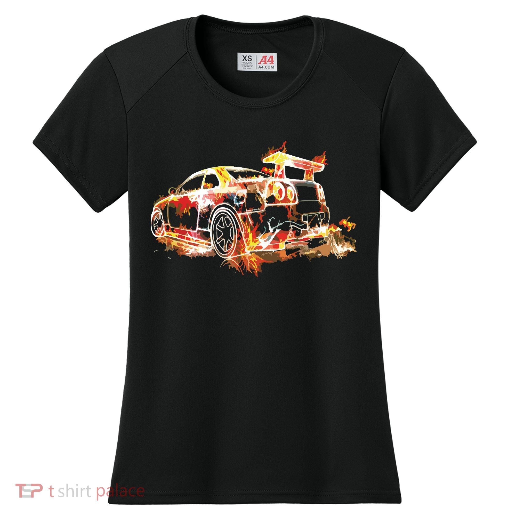 Exotic Car Supercharge Turbo Sports Car Women's Cooling Performance Crew T-Shirt