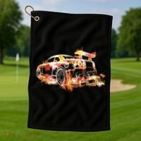 Exotic Car Supercharge Turbo Sports Car Golf Towel thumb 1