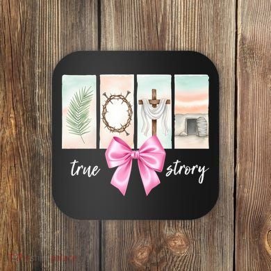 Easter Coquette True Story Jesus Religious Christian Coaster
