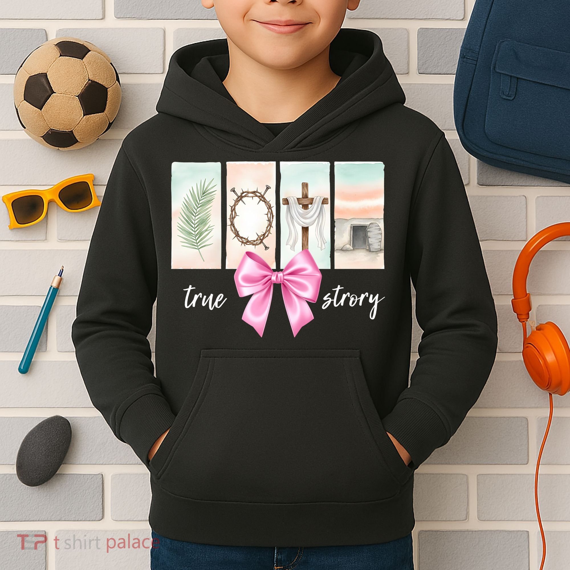 Easter Coquette True Story Jesus Religious Christian Kids Hoodie