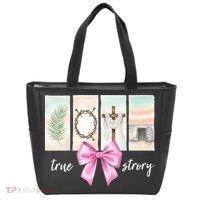Easter Coquette True Story Jesus Religious Christian Tote Bag thumb 0