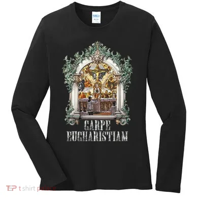 Eucharistic Consecration Traditional Latin Mass Catholic Women's Long Sleeve Shirt