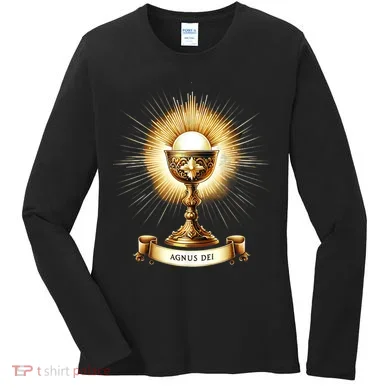 Eucharistic Consecration Traditional Latin Mass Catholic Women's Long Sleeve Shirt