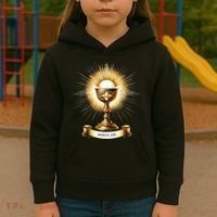 Eucharistic Consecration Traditional Latin Mass Catholic Kids Hoodie thumb 3