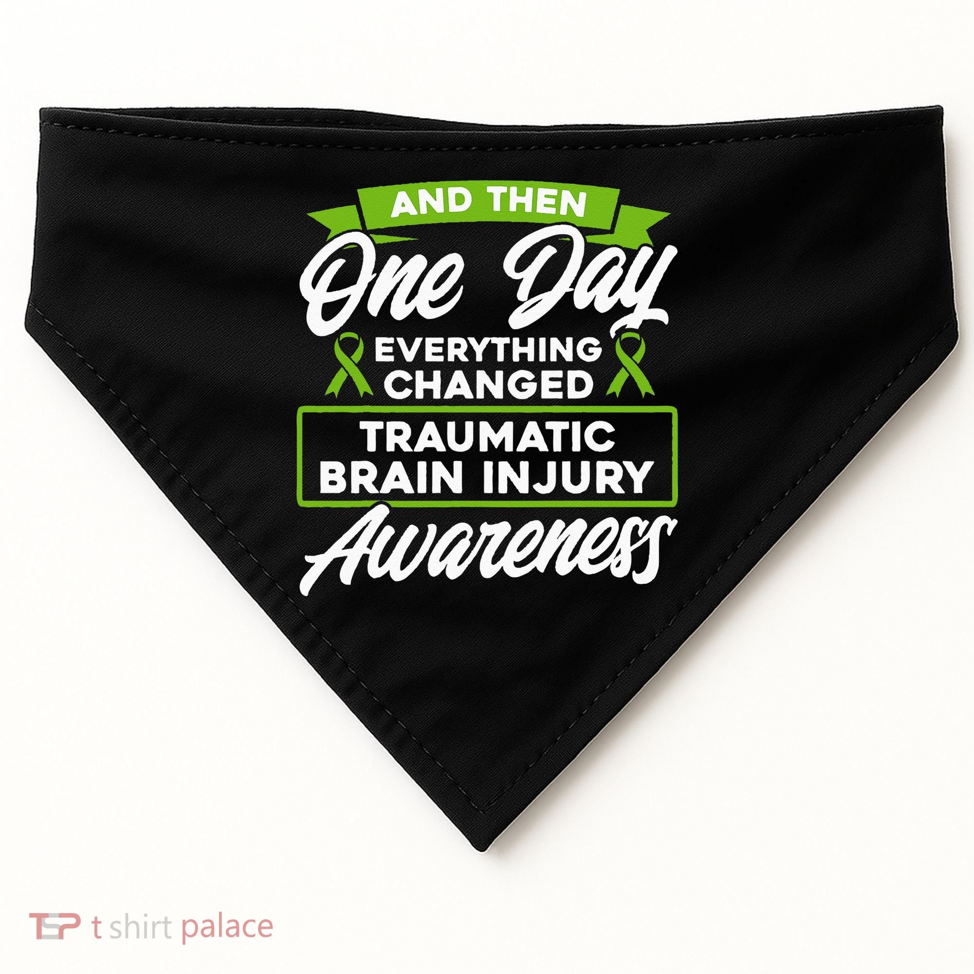 Everything Changed Traumatic Brain Injury Awareness USA-Made Doggie Bandana