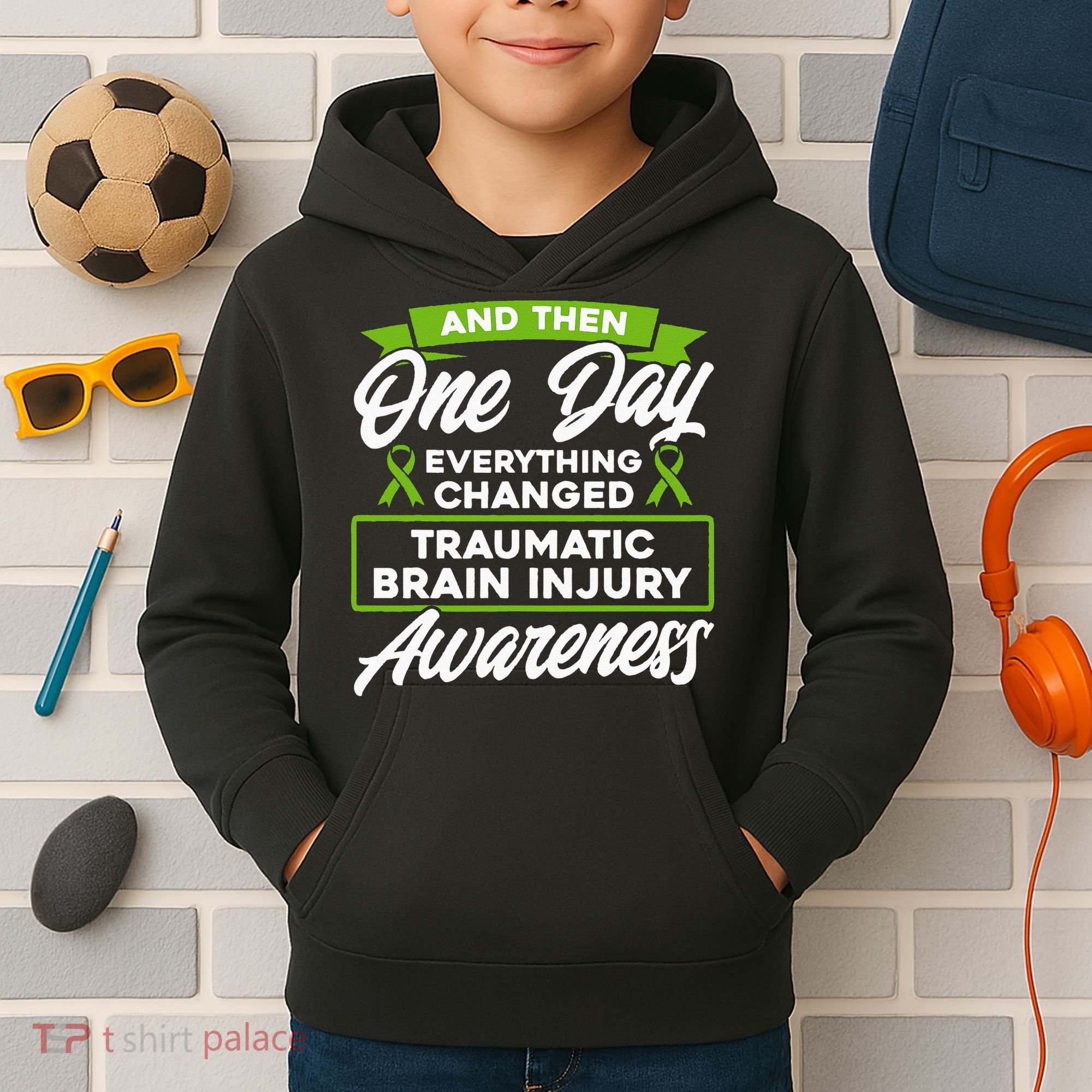 Everything Changed Traumatic Brain Injury Awareness Kids Hoodie