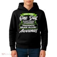 Everything Changed Traumatic Brain Injury Awareness Kids Hoodie thumb 4