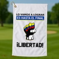 Estoy Con Venezuela Hasta El Final Proud Venezuelan Libre Golf Towel thumb 1