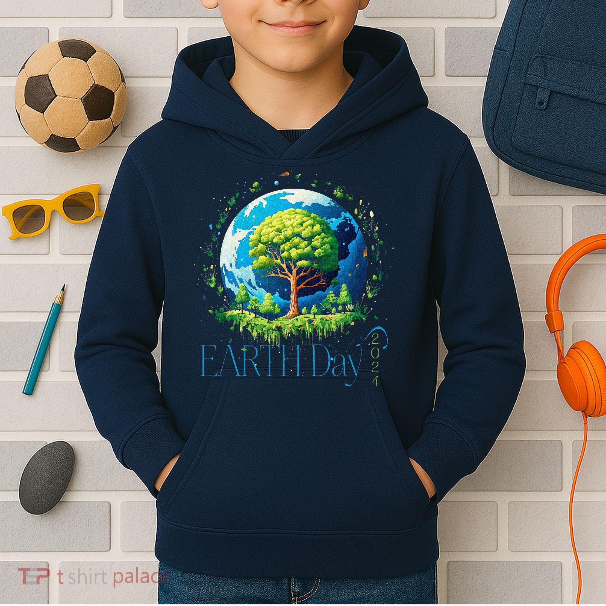 Earth Day 2024 Environmental International Awareness Kids Hoodie