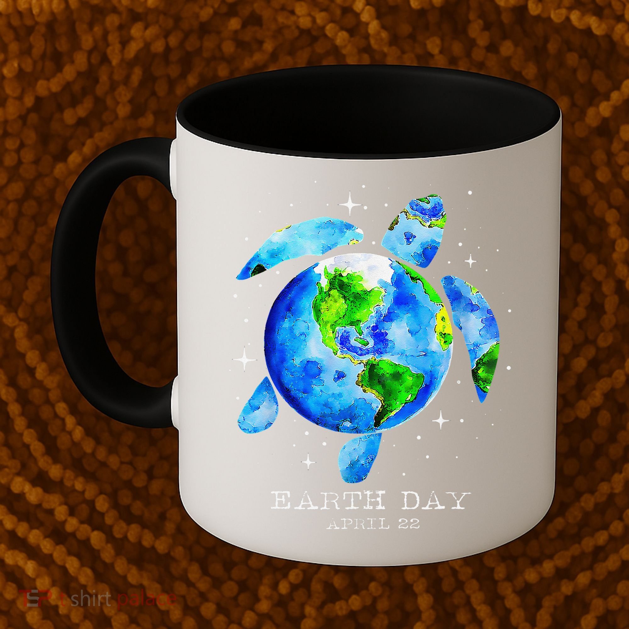 Earth Day 2024 Restore Earth Sea Turtle Art Save The Planet Coffee Mug