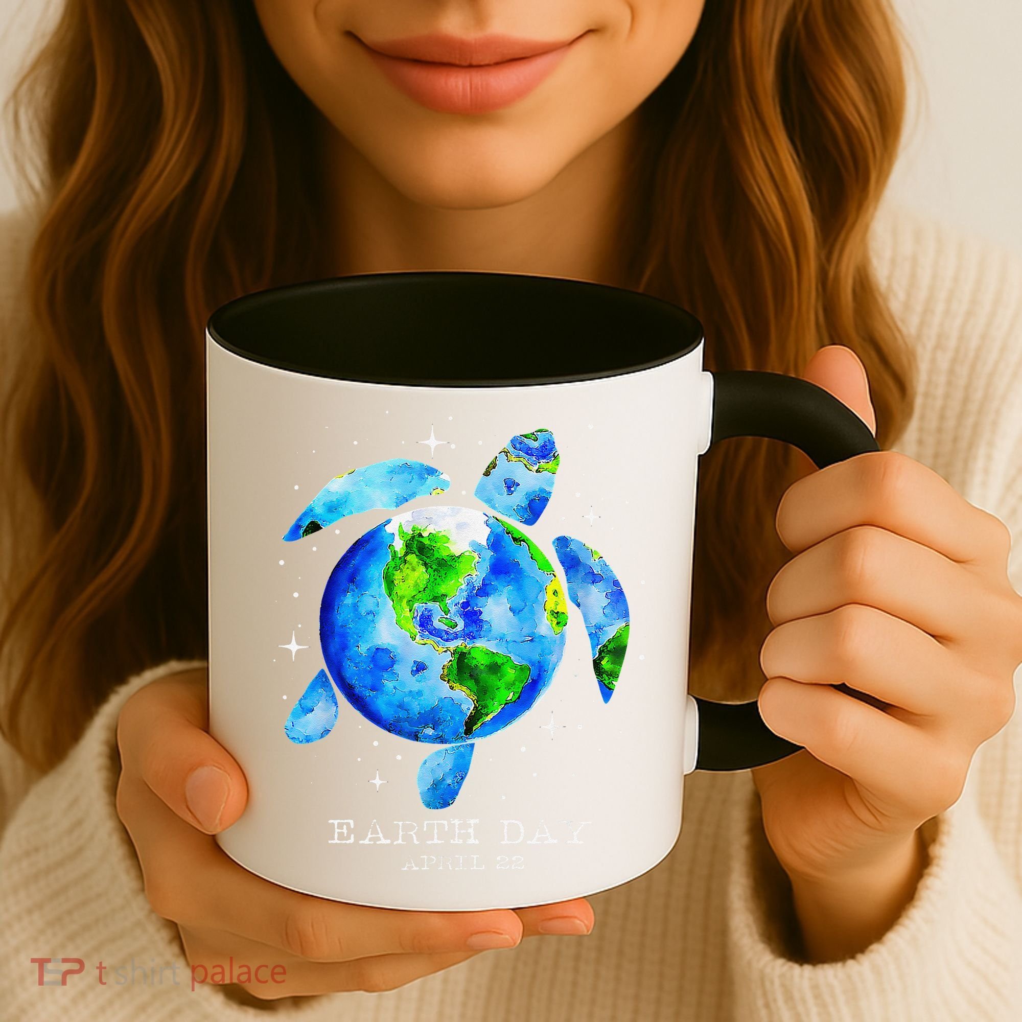 Earth Day 2024 Restore Earth Sea Turtle Art Save The Planet Coffee Mug