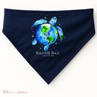 Earth Day 2024 Restore Earth Sea Turtle Art Save The Planet USA-Made Doggie Bandana thumb 0