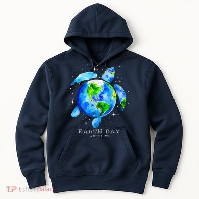 Earth Day 2024 Restore Earth Sea Turtle Art Save The Planet Hoodie