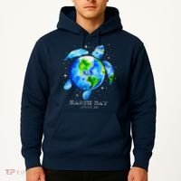 Earth Day 2024 Restore Earth Sea Turtle Art Save The Planet Hoodie thumb 2