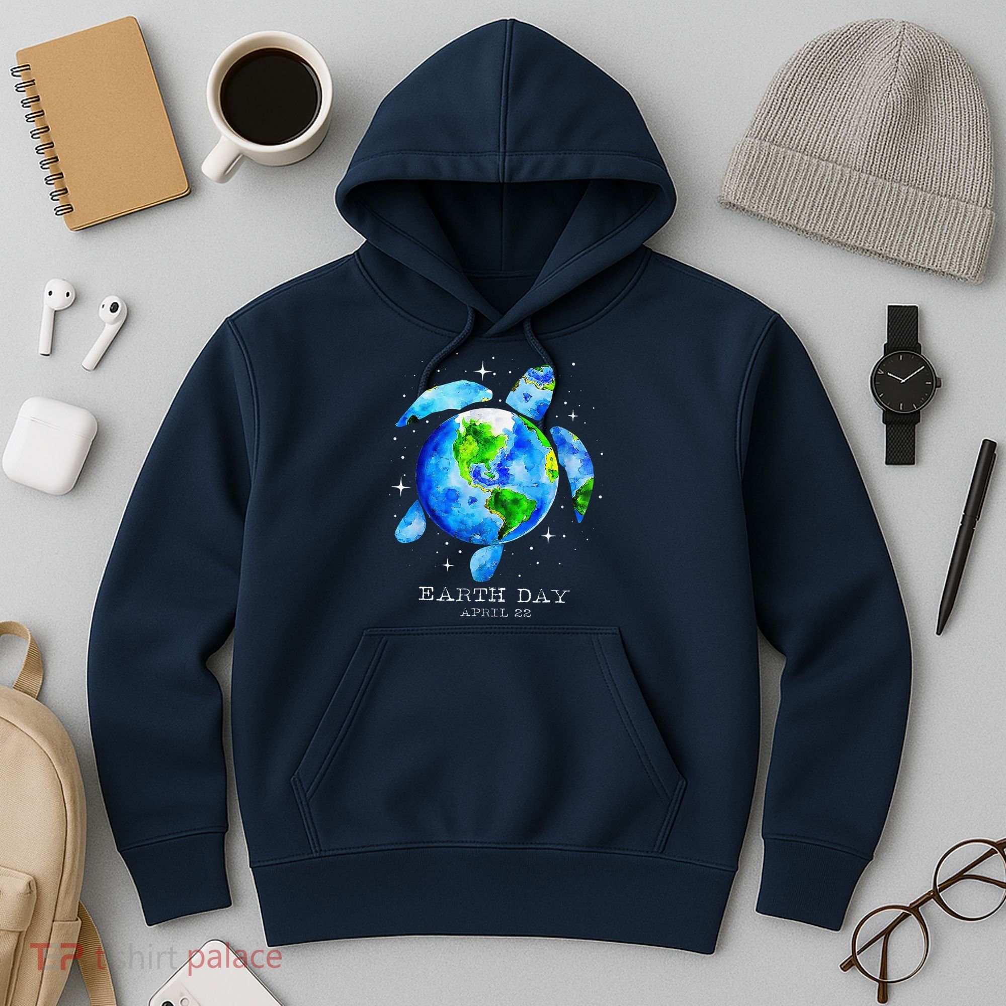 Earth Day 2024 Restore Earth Sea Turtle Art Save The Planet Hoodie