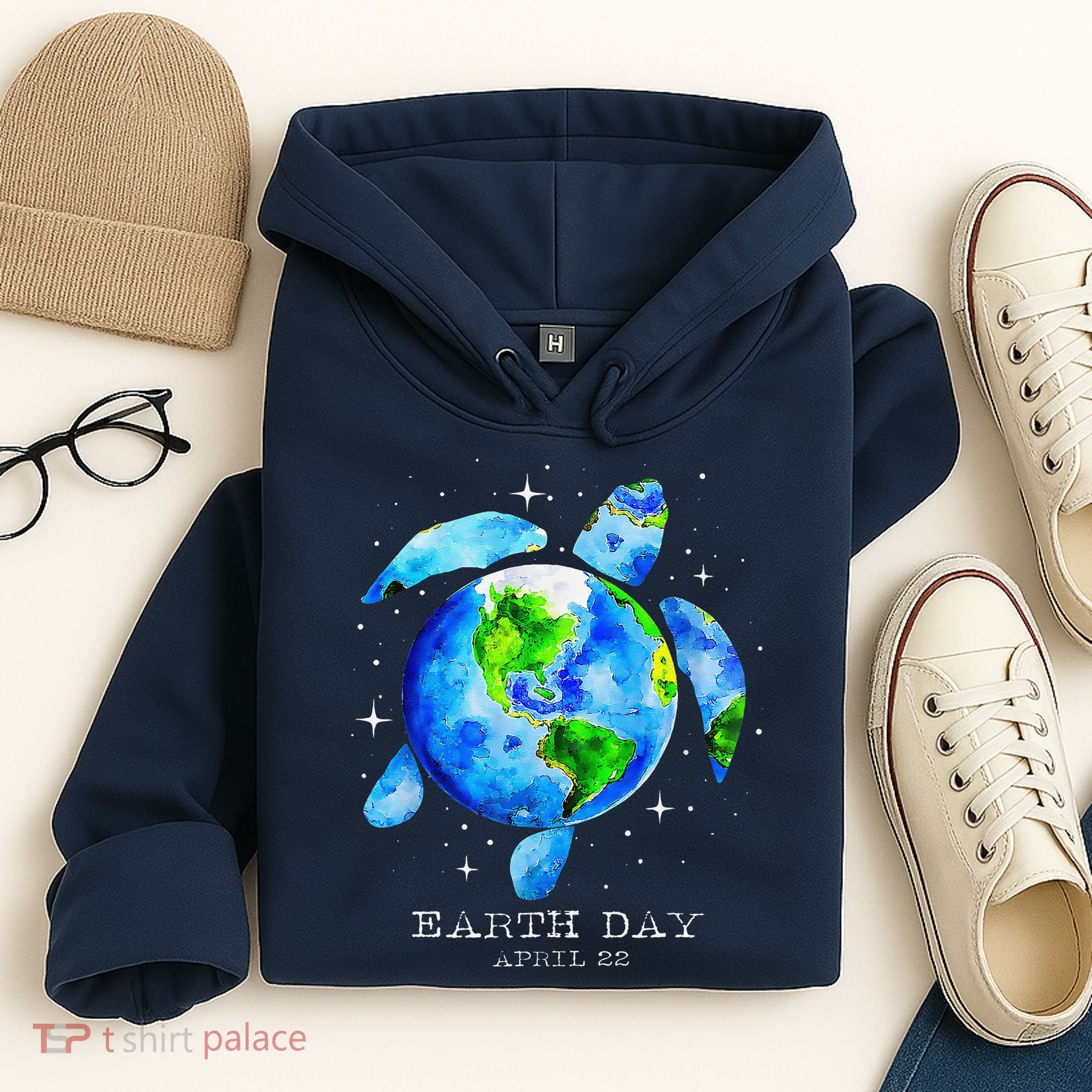 Earth Day 2024 Restore Earth Sea Turtle Art Save The Planet Hoodie