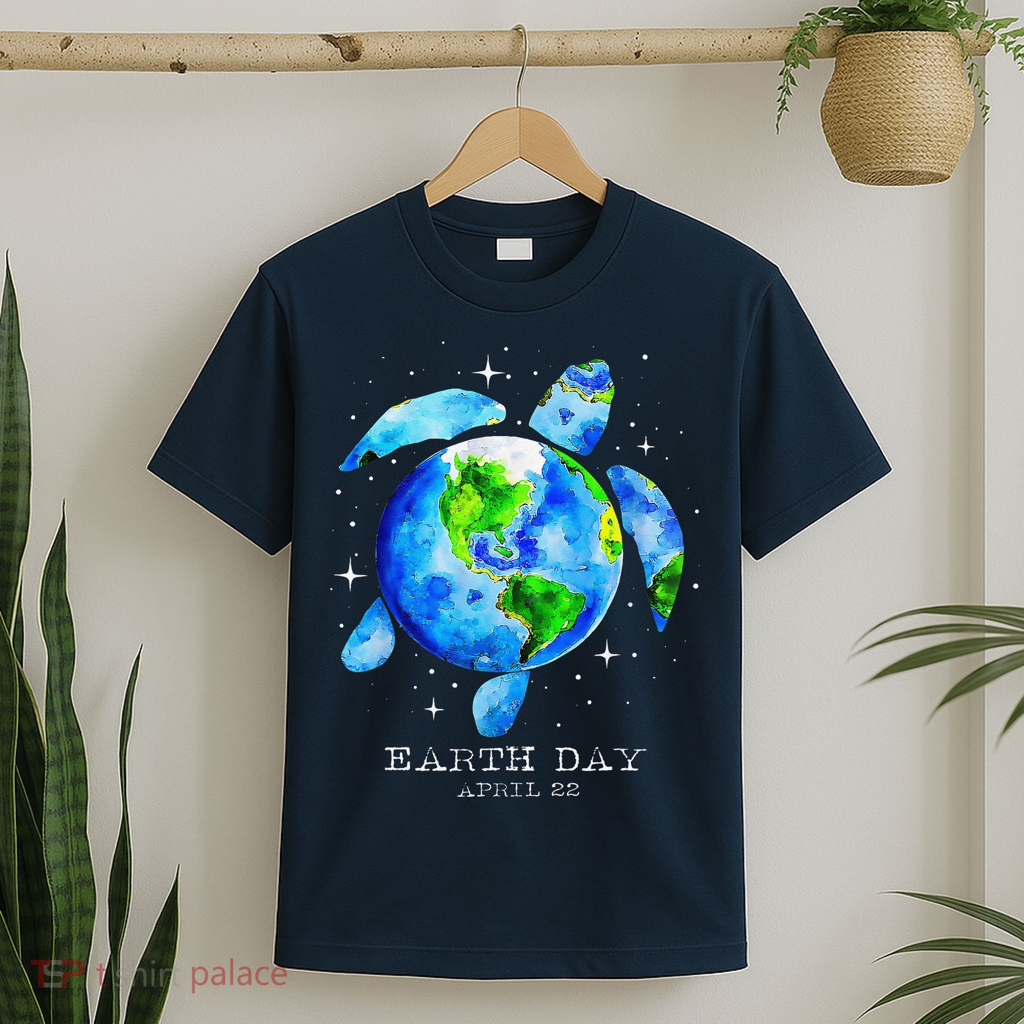 Earth Day 2024 Restore Earth Sea Turtle Art Save The Planet T-Shirt