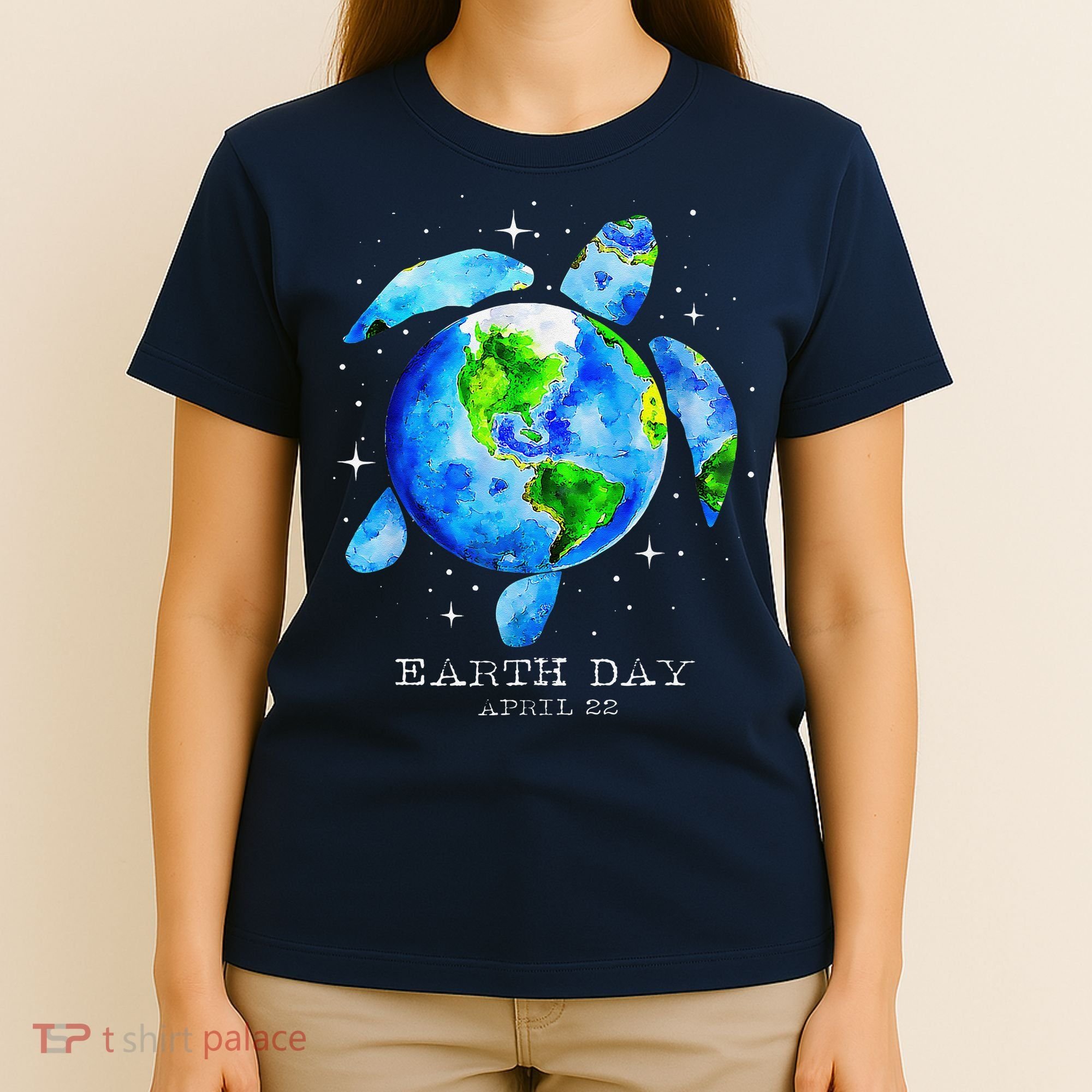 Earth Day 2024 Restore Earth Sea Turtle Art Save The Planet T-Shirt