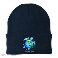 Earth Day 2024 Restore Earth Sea Turtle Art Save The Planet Beanie thumb 0
