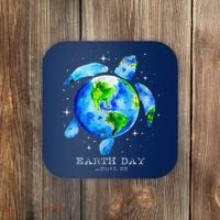 Earth Day 2024 Restore Earth Sea Turtle Art Save The Planet Coaster thumb 0