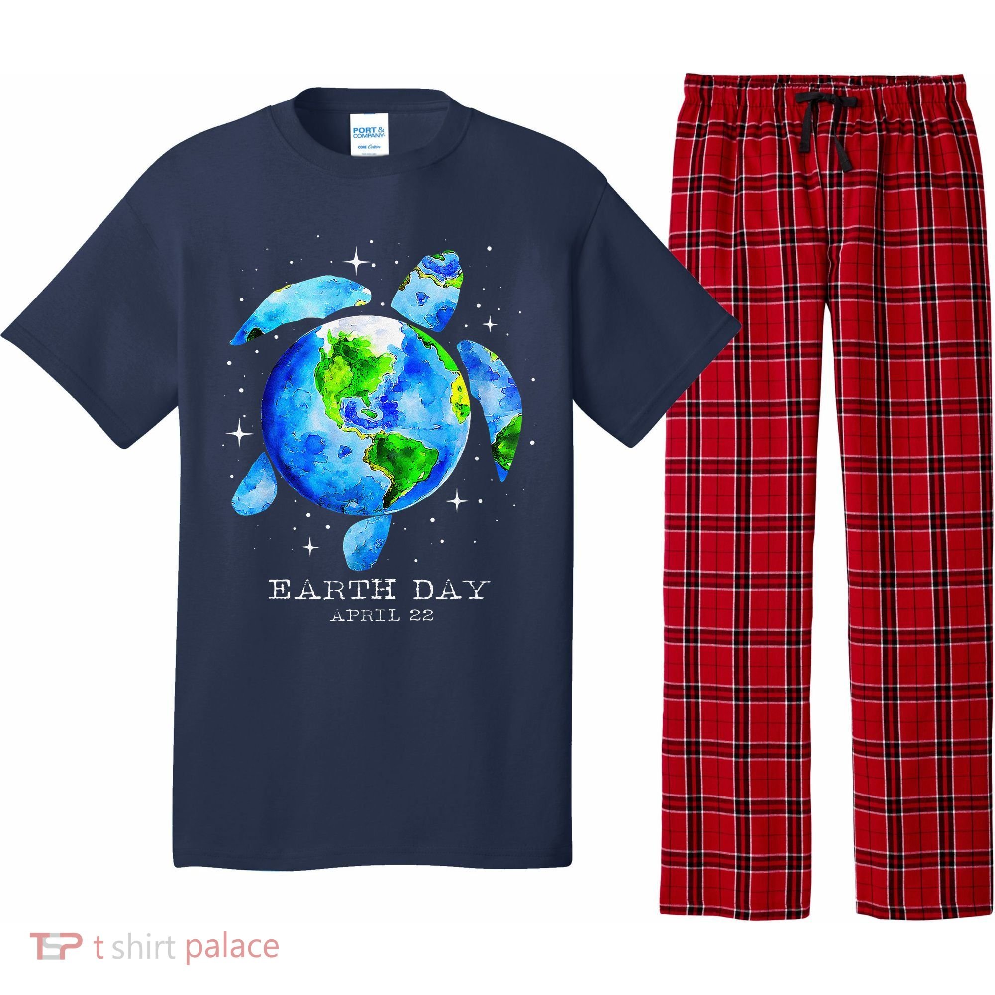 Earth Day 2024 Restore Earth Sea Turtle Art Save The Planet Pajama Set