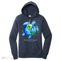 Earth Day 2024 Restore Earth Sea Turtle Art Save The Planet Women's Hoodie thumb 0