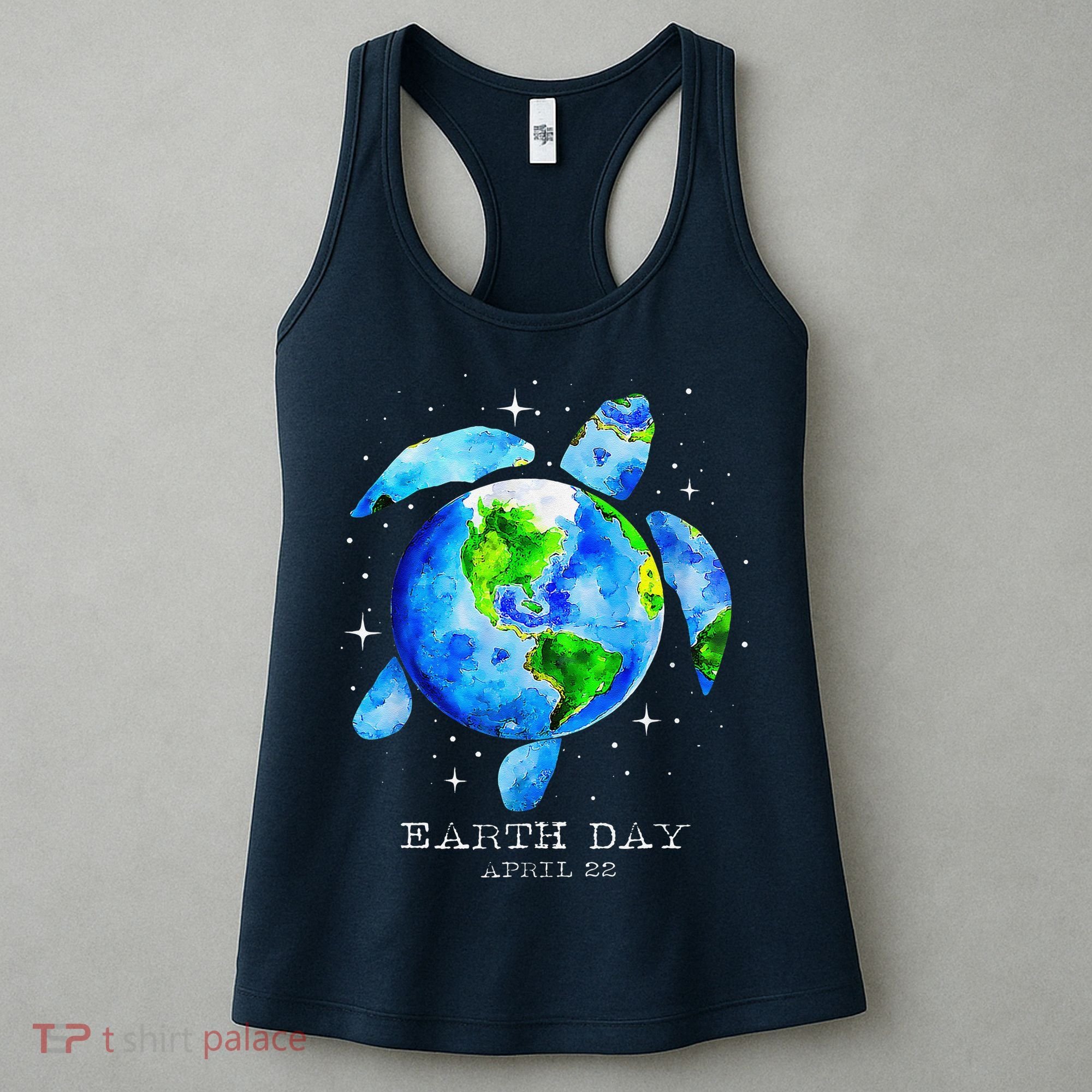Earth Day 2024 Restore Earth Sea Turtle Art Save The Planet Women's Tank Top