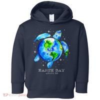 Earth Day 2024 Restore Earth Sea Turtle Art Save The Planet Toddler Hoodie thumb 0