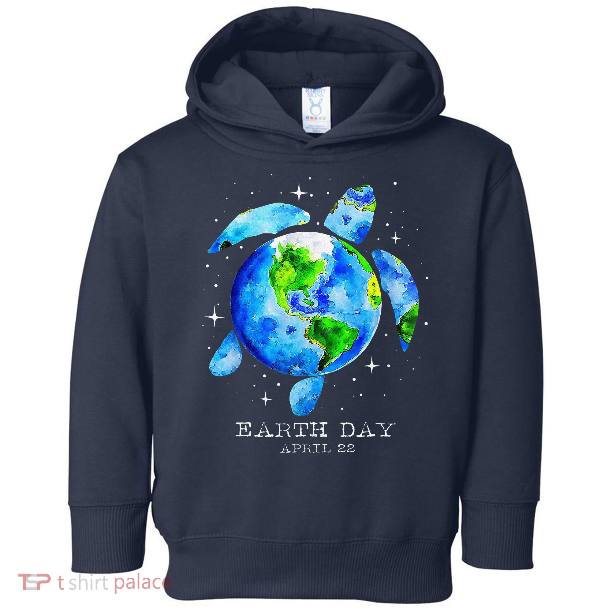 Earth Day 2024 Restore Earth Sea Turtle Art Save The Planet Toddler Hoodie