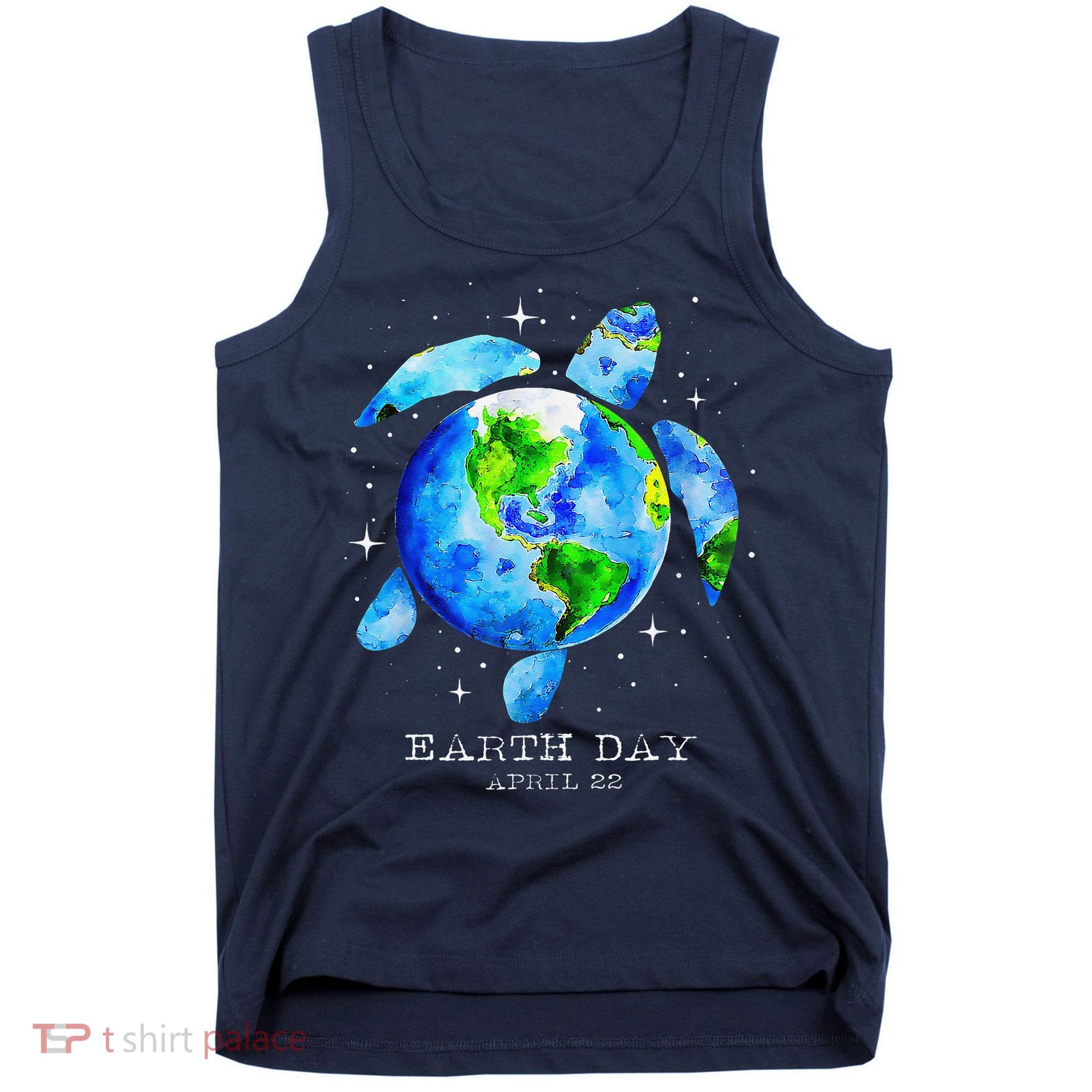 Earth Day 2024 Restore Earth Sea Turtle Art Save The Planet Tank Top
