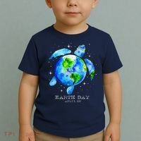Earth Day 2024 Restore Earth Sea Turtle Art Save The Planet Toddler T-Shirt thumb 2