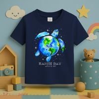 Earth Day 2024 Restore Earth Sea Turtle Art Save The Planet Toddler T-Shirt thumb 3