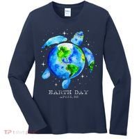 Earth Day 2024 Restore Earth Sea Turtle Art Save The Planet Women's Long Sleeve Shirt thumb 0