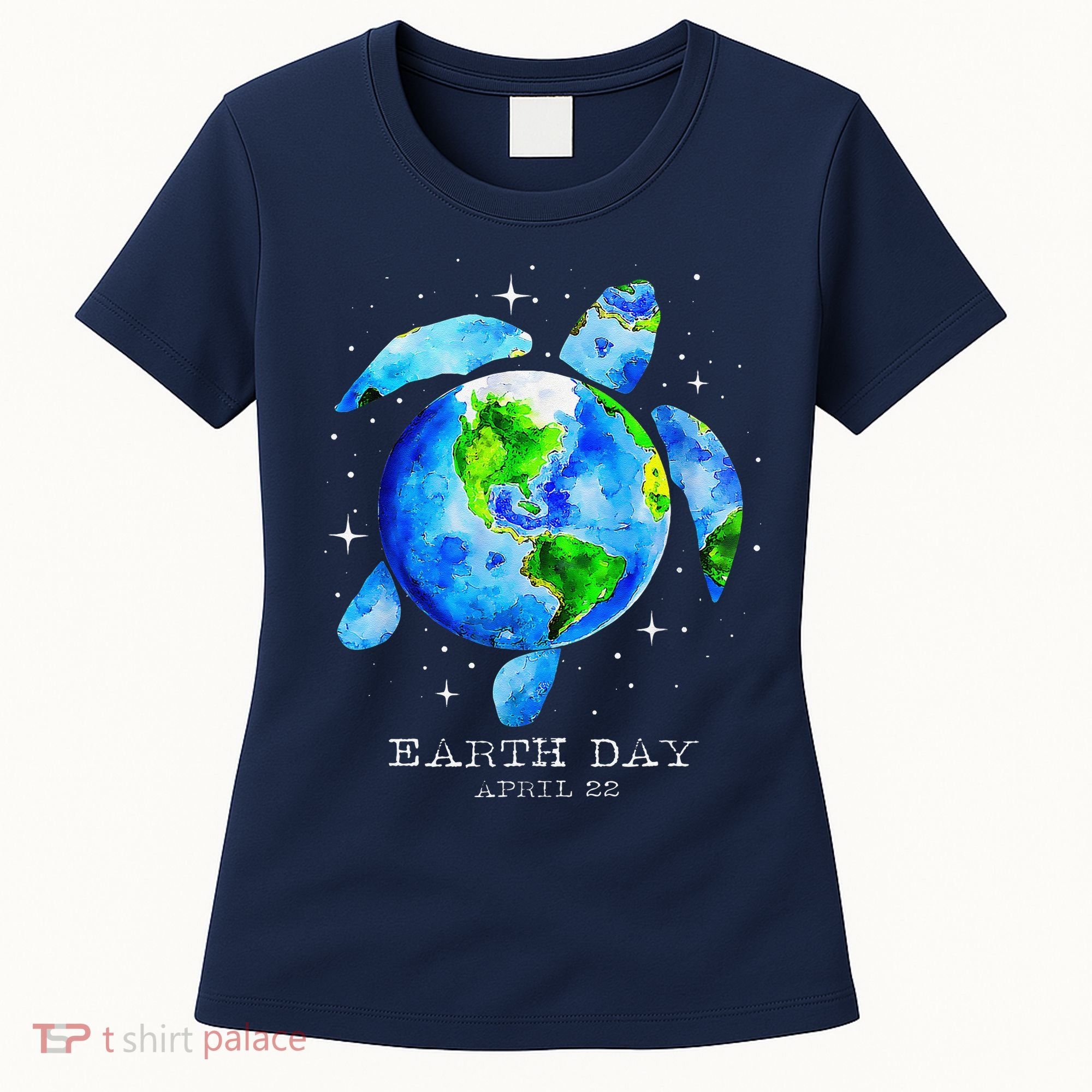 Earth Day 2024 Restore Earth Sea Turtle Art Save The Planet Women's T-Shirt